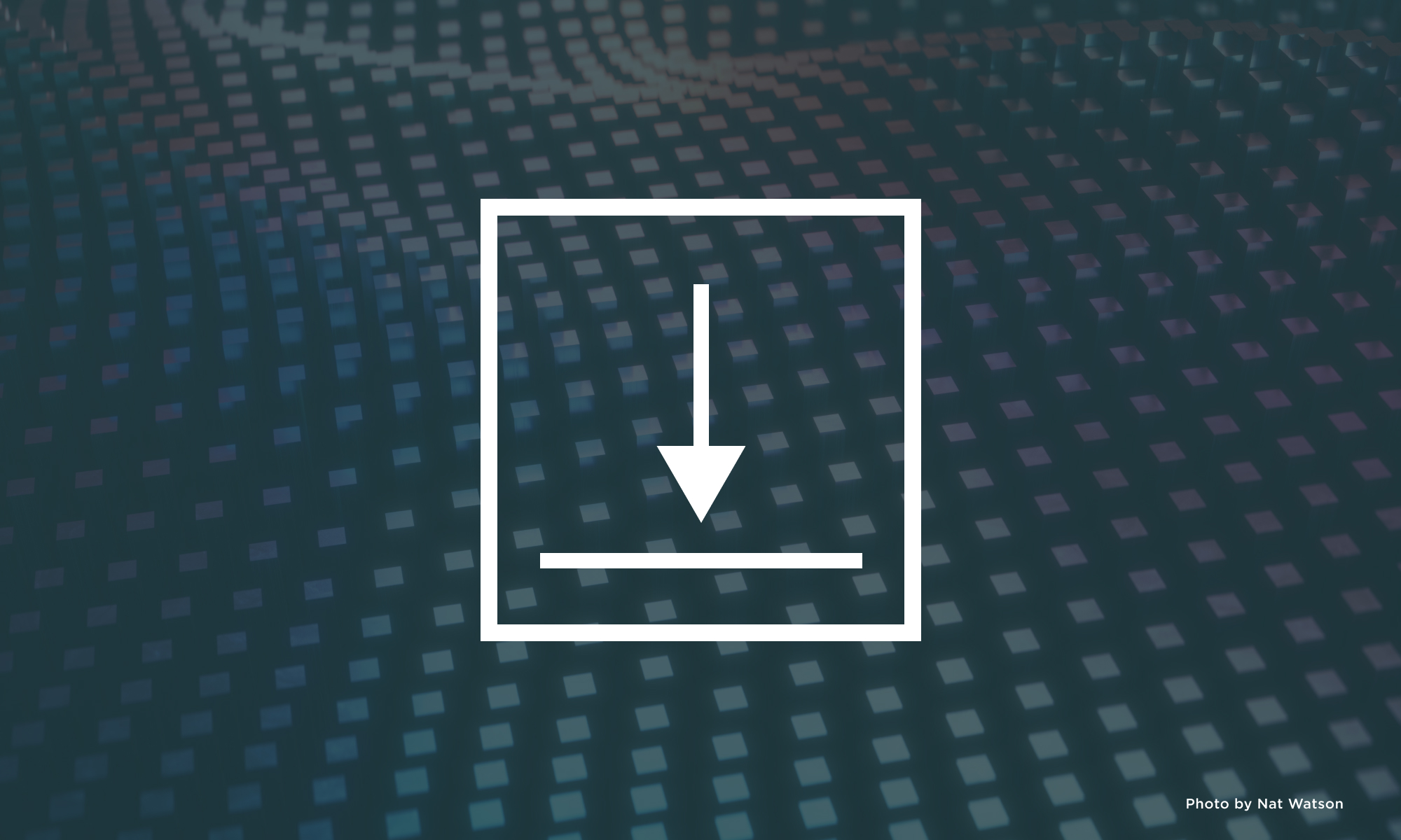 Download icon on a tech background.